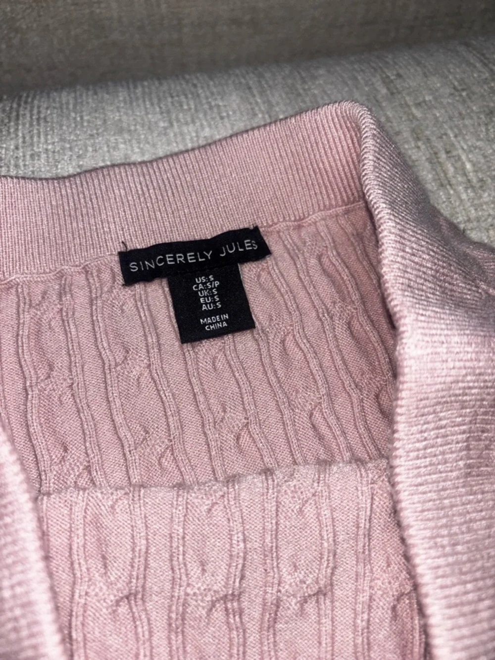 Sincerely Jules Small Pink Cable Knit Mini Skirt Coquette Preppy Soft Girl Chic